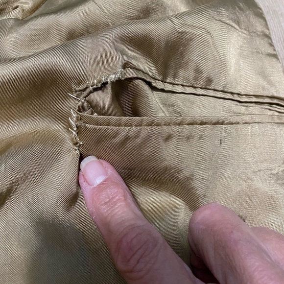 Mens Brooks Brothers Tan Corduroy Blazer with Knot Buttons, Flawed. 48R - Picture 11 of 15